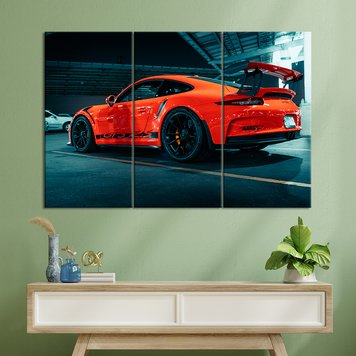 Картина Авто Porsche 911 GT3 RS у червоному кольорі 78x48 см (A1197-3) A1197-3_M фото