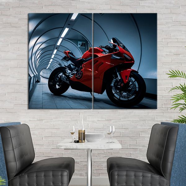 Картина Красный мотоцикл Ducati Panigale V4 71x51 см (A1195-2) A1195-2_M фото